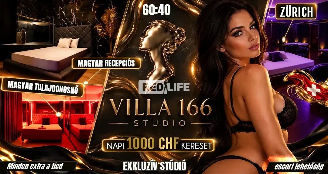 [Villa 166] Exkluzív stúdió Zürich szívében: 60:40 rendszer, prémium környezet és magyar tulajdonosnő vár napi 1000 CHF keresettel!